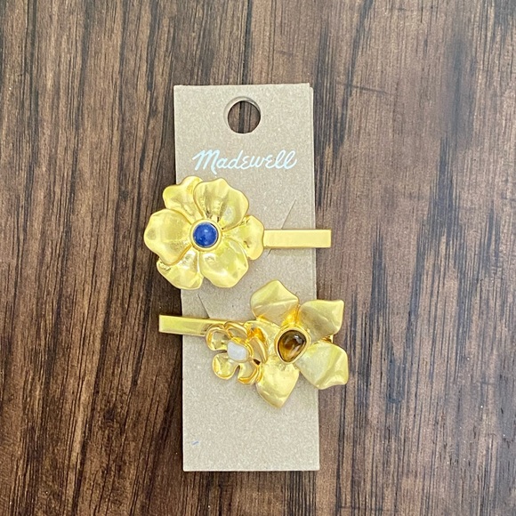 Madewell two pack semiprecious flower hair clip